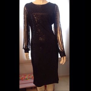 Tassel Long Sleeve Sequin Party Dress - NWOT